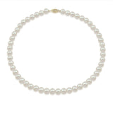 14K Yellow Gold 7.0-8.0mm White Freshwater Cultured Pearl Necklace, 17" Length - AAA Quality