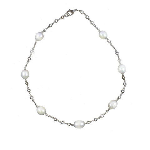 Unique Station Freshwater Cultured Pearl Necklace 18 Inches, White, 10 ...